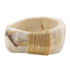 New! Vera Milked Oval Polished Bangle Bracelet (1045)